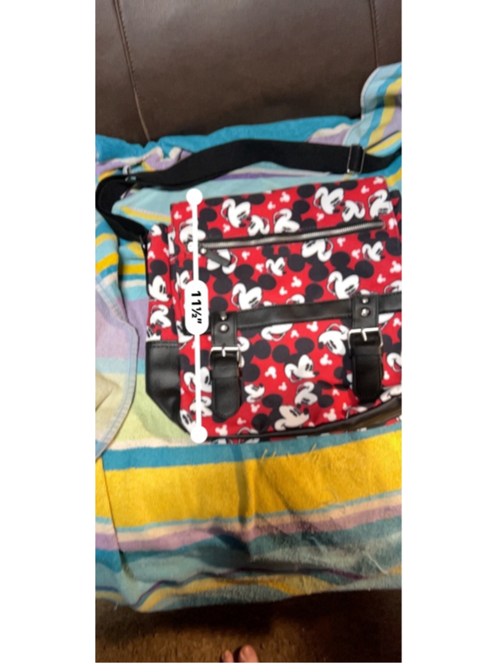 Disney Mickey Mouse Crossbody Bag Red Black One Size - Picture 7 of 8
